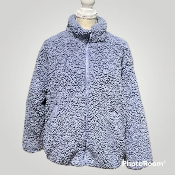 NINE WEST Lavender ZIP UP TEDDY PLUSH SHERPA FLEECE JACKET - Picture 4 of 6